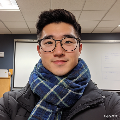 戴眼镜中国男人白板前自拍特写