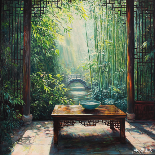 宁静中式庭院的茶道氛围与自然光影