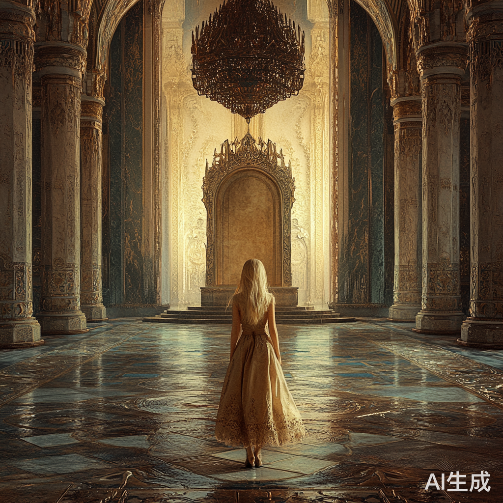 宫殿中央的女孩与空旷王座的孤独