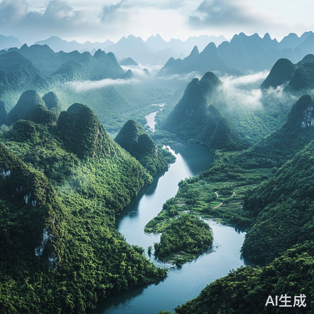 自然美景中山川河流国风浓郁灵气四溢