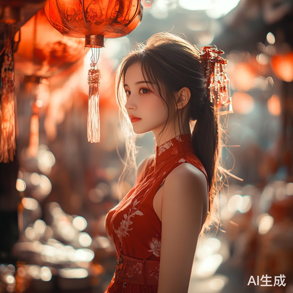 上海外滩走动的美丽中国姑娘摄影作品