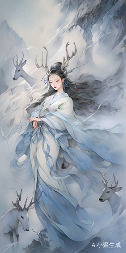 山海经神女白鹿的灵逸仙姿与瑶琴韵律
