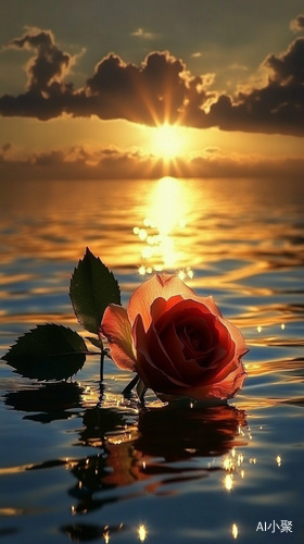 Stunning Sunset Rose by the Sea in High Definition