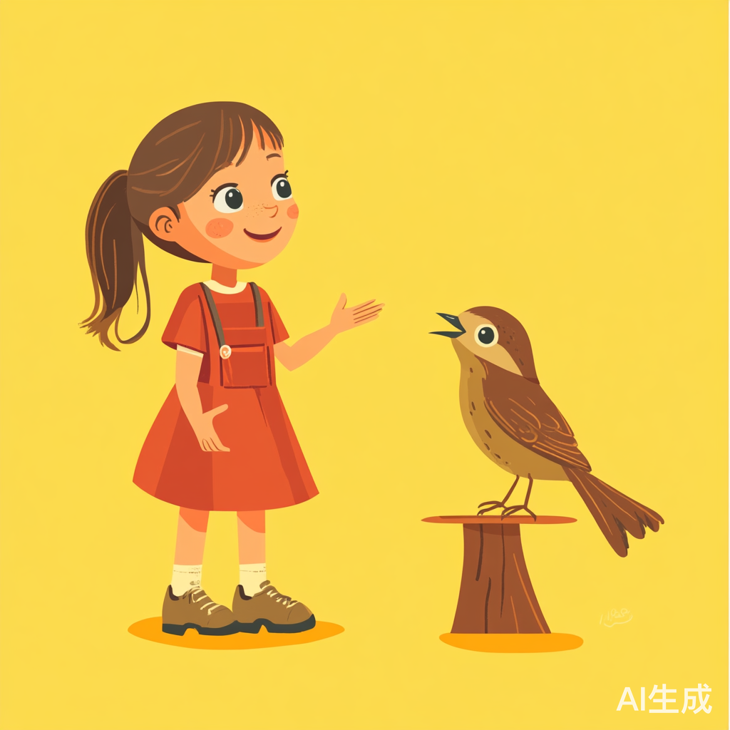 小女孩与侦查小鸟的对话
