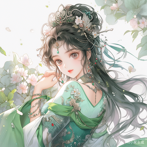 古风动漫插画少女月下吹笛温婉唯美作品
