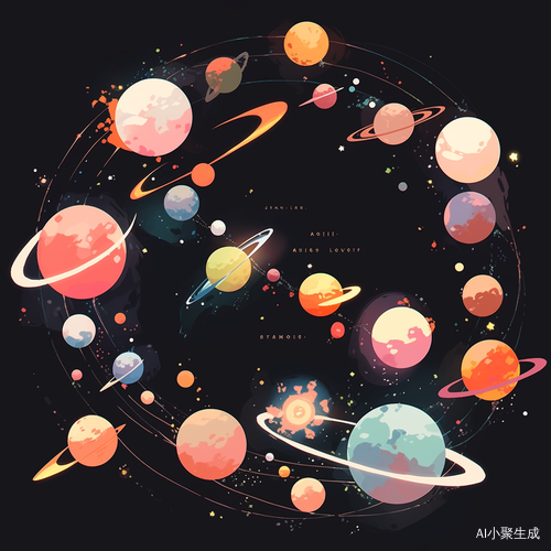 宇宙中的星球漂浮奇观