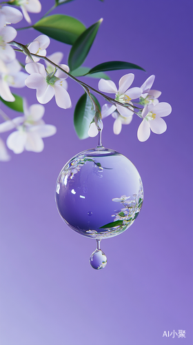 Emerald Crystal Ball and Elegant Floral Art in Minimalist Style