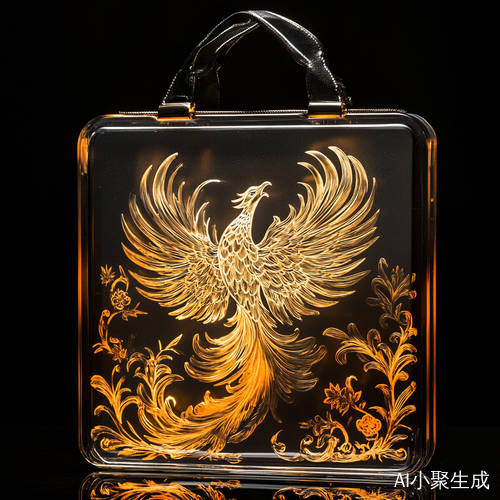 亚克力透明包包设计雕刻凤凰图案