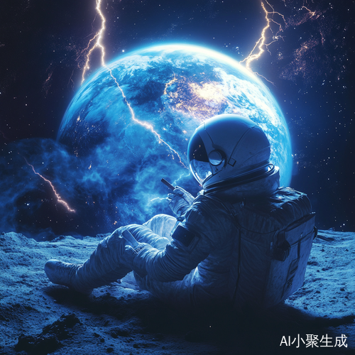 宇航员在月球吸雪茄凝视地球的孤独与神秘