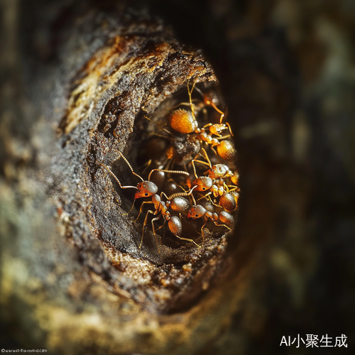 微型摄像头揭示蚂蚁窝的繁忙生态生活