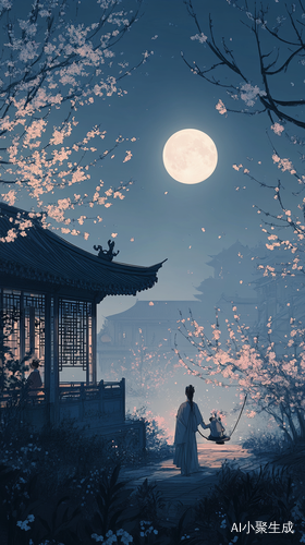 春天夜晚的宁静与绚烂交融