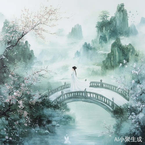 古典山水画中人与自然和谐共生的清新佳作