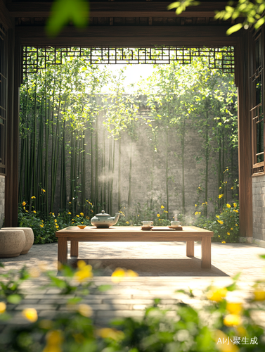 宁静中式小院茶文化场景展示