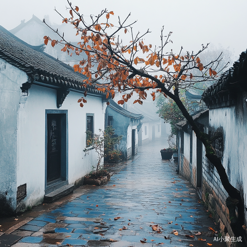 秋雨后江南古镇的诗意恬静之美