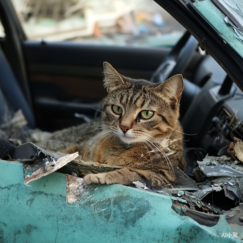 一只猫遭遇车祸的意外事件