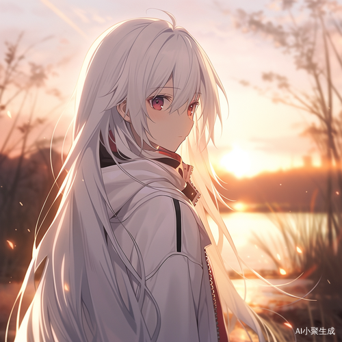 夕阳下落寞少女的唯美动漫瞬间