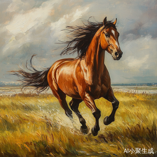 俊马在草原上奔跑
