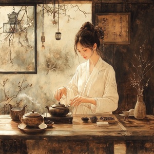 宁静茶室与沉香的和谐体验