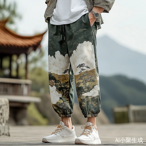 国风休闲男士裤子设计灵感源自中国传统元素