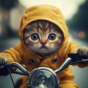 世界上最小的猫外卖工人骑摩托车的迷你奇迹