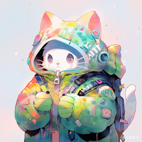 厚涂风格的小猫咪艺术作品