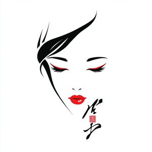 设计中国风唯美简洁线条的美业公司logo