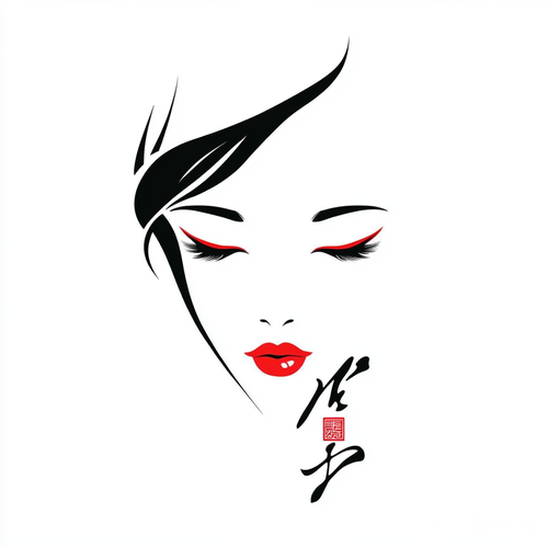 设计中国风唯美简洁线条的美业公司logo