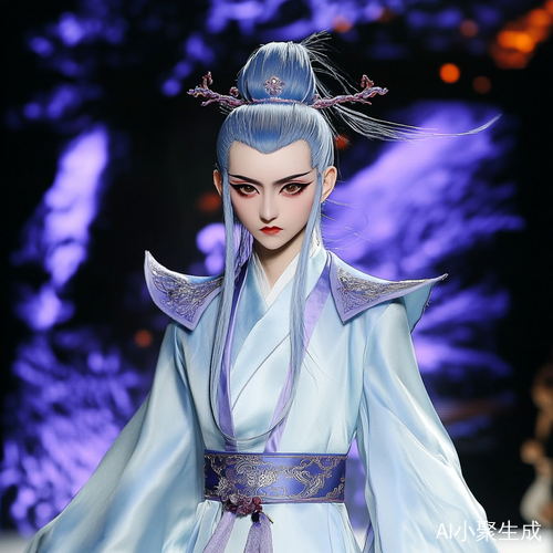 敖丙中国风服装T台走秀正面展示