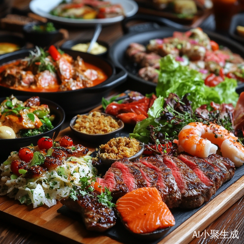 色彩缤纷的美食盛宴让人垂涎欲滴