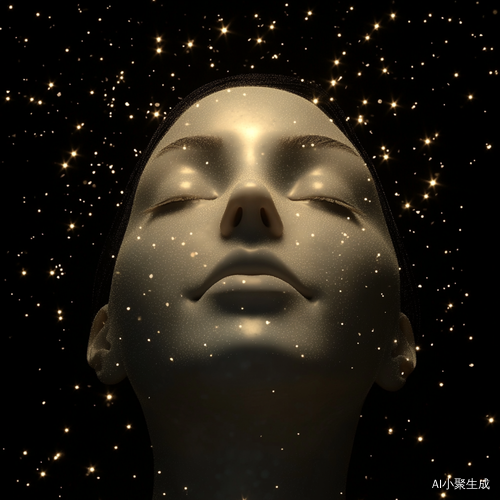 美丽动人的人类明星头像,面部轮廓立体,五官精致,肌肤光滑发亮,展现出自信的微笑。背景为深邃的黑色,突显出主体的明亮与细腻,左上角干净整洁,无多余元素,使整体画面更加简洁有力。