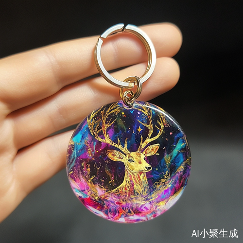 设计一款亚克力风格的创意钥匙扣