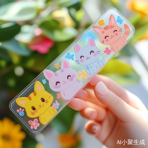 可爱卡通动物图案亚克力尺子增添学习乐趣