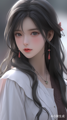 女高中生，典雅，栩栩如生，高贵典雅，上身，黑色长发，风格油画，五官栩栩如生，灯光优美，极其美丽的面部细节和精致的眼神，五官清晰，32K