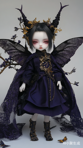 prompt+Gothic dark style,伪厚涂,细腻厚涂风格,魔幻古风,BJD娃娃脸,男,魔尊,镭射黑色广袖华贵衣服,暗夜紫色鳞片广袖汉服 ,鎏金暗夜紫色九旒冕束发,黑紫色长发飘飘到腰身,玉树临风,风流倜傥 ,武功绝世,皮肤瓷白,伪君子,阴柔,阴险狡诈,腹黑,气宇轩昂,风度翩翩,英气逼人,才貌双绝,品貌非凡,邪魅,衣冠禽兽,五指很白长,骨节分明,五官精致,化妆,眼影电光紫,口红,黑色眼线,长流苏蝴蝶耳环,披着一件毛绒绒的透明暗紫色鎏金凤凰羽毛网纱斗篷,镭射电光紫色长披肩,手握很仙鎏金黑紫色国风恶魔面具,D5渲染器,UHD,超高分辨率,高光白底,赛博朋克光,超高清晰度