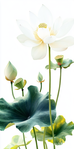 白色莲花,二次元,白色背景