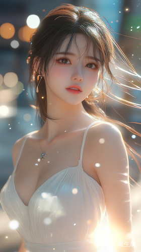 礼服裙,最佳品质,无限细节,最高质量,正面照,现代神女美女柔美,漫画,完美比例脸,脸红,微笑,精致的五官,甜美微笑,精致的眼睛,精致的睫毛美丽的眼睛甜美有卧蚕,精致的锁骨,长发飘飘,顺滑发丝,((礼服:,包裹感,细腻的肌肤,不暴露,动态动作,户外,街道,景深,大景深,完美细节,极端细节,电影CG渲染,电影光,大师作品,丁达尔效应,北条司的肖像画.超高清,真实,苗条,180,站姿,半身照,不漏手,古风