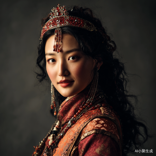 绝世容颜的藏族美女在光影中歌唱的迷人瞬间