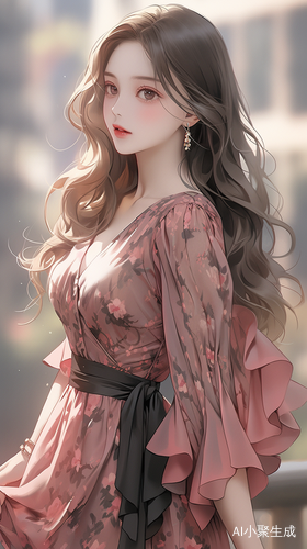 现代神女在街头礼服裙下的优雅与细腻