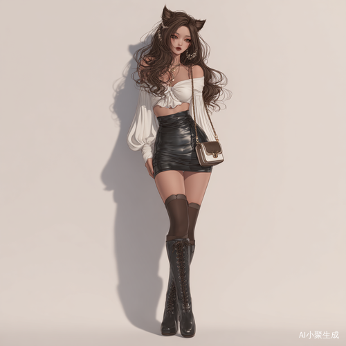时尚九尾狐混血女孩的靓丽现代造型
