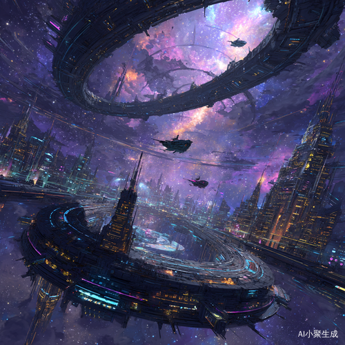 猎户座星际港口的赛博朋克奇观
