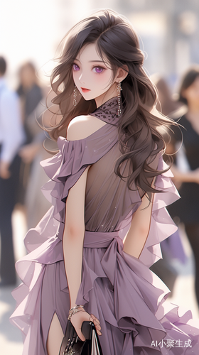现代神女的精致礼服裙完美比例与细腻细节
