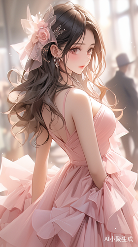 礼服裙,最佳品质,无限细节,最高质量,正面照,现代神女美女柔美,漫画,完美比例脸,脸红,微笑,精致的五官,甜美微笑,精致的眼睛,精致的睫毛美丽的眼睛甜美有卧蚕,精致的锁骨,长发飘飘,顺滑发丝,((礼服:,包裹感,细腻的肌肤,不暴露,动态动作,户外,街道,景深,大景深,完美细节,极端细节,电影CG渲染,电影光,大师作品,丁达尔效应,北条司的肖像画.超高清,真实,苗条,180,站姿,半身照,不漏手,古风