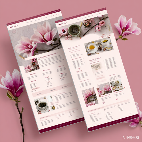 玉兰花茶电商详情页花卉主题图文展示