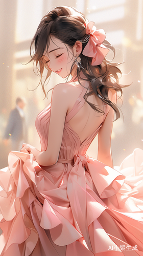 礼服裙,最佳品质,无限细节,最高质量,正面照,现代神女美女柔美,漫画,完美比例脸,脸红,微笑,精致的五官,甜美微笑,精致的眼睛,精致的睫毛美丽的眼睛甜美有卧蚕,精致的锁骨,长发飘飘,顺滑发丝,((礼服:,包裹感,细腻的肌肤,不暴露,动态动作,户外,街道,景深,大景深,完美细节,极端细节,电影CG渲染,电影光,大师作品,丁达尔效应,北条司的肖像画.超高清,真实,苗条,180,站姿,半身照,不漏手,古风