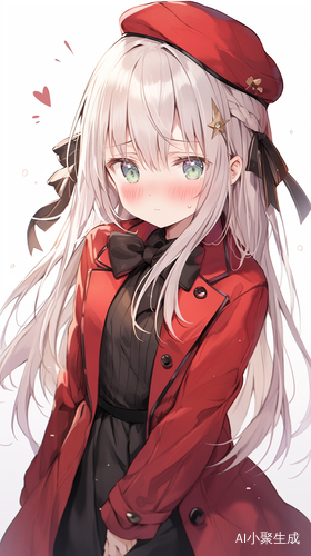 少女感萌系画风:0.8,特写:0.4发饰,画师画风:赤倉黑色风衣,包臀裙#服装,嫌弃表情,随机动作,绿色瞳孔,贝雷帽