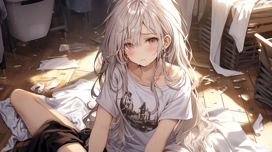 居家女子的慵懒时光与梦幻眼眸