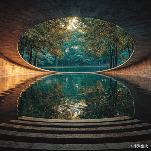 观景台,往下是宽阔的湖面,波纹,绿树成荫,治愈,意境,高清摄影,精细细节