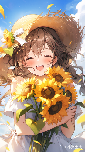 女孩,向日葵