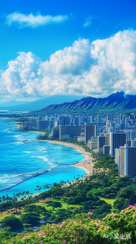 火奴鲁鲁(Honolulu)美国夏威夷州首府,位于瓦胡岛东南部,别名檀香山,以迷人的威基基海滩,珍珠港和钻石山闻名。这里气候温暖宜人,得天独厚的自然风光,成为了全球富豪的度假天堂。