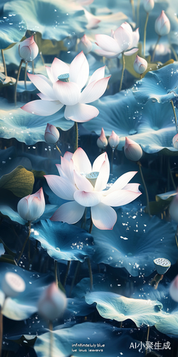 小暑早安图展现荷花池壮丽景色